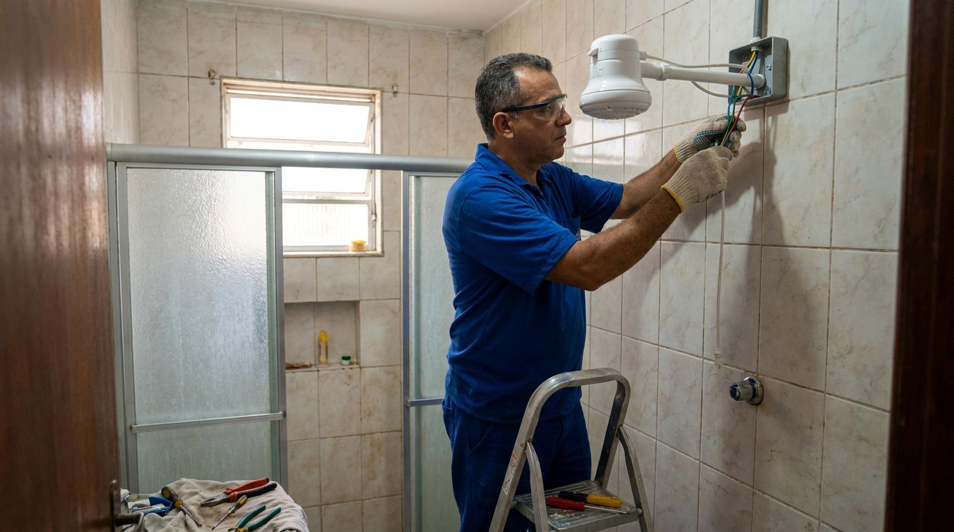 Substituição de Chuveiro Antigo na Centro, Passo Fundo‑RS